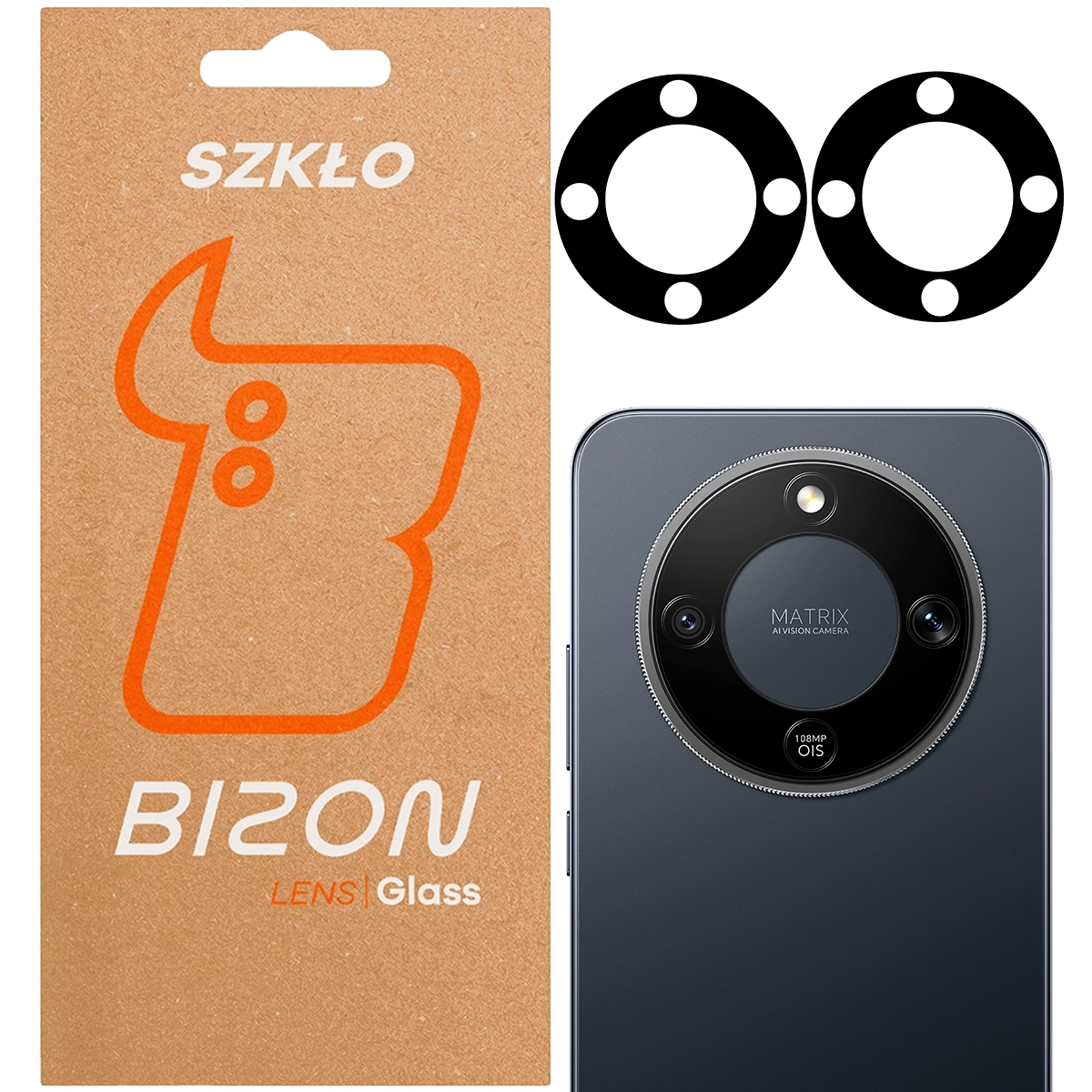 Szkło ochronne Bizon na aparat Glass Silk Lens do Honor Magic8 Lite 2 sztuki