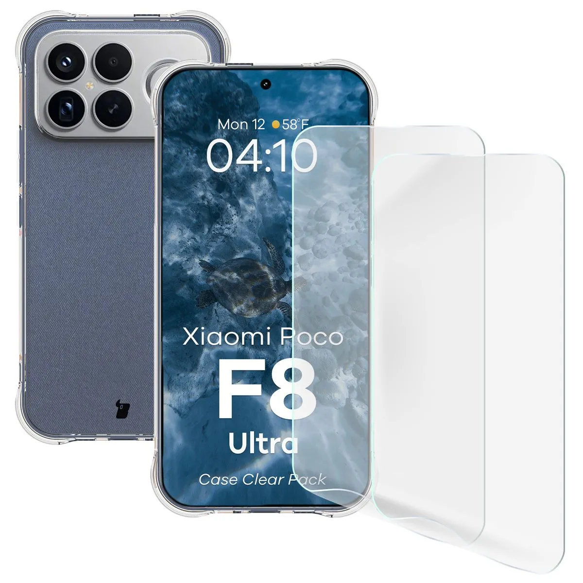 Folia ochronna Bizon Case Clear Pack do POCO F8 Ultra Przezroczysty