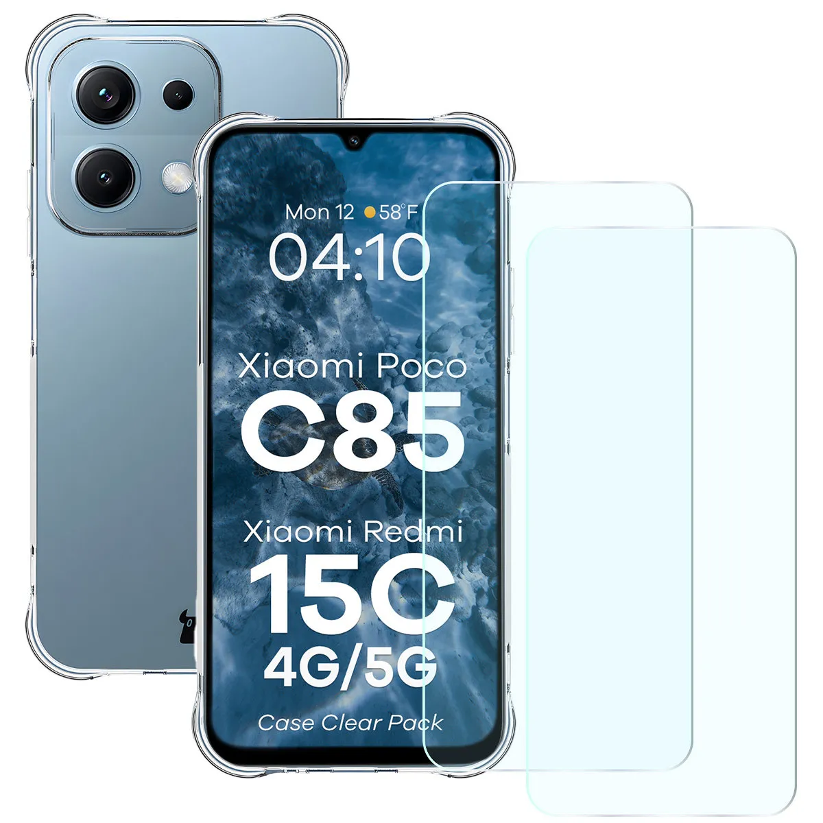 Szkło hartowane Bizon Case Clear Pack do Xiaomi Redmi 15C 4G / 5G / POCO C85 4G Przezroczysty