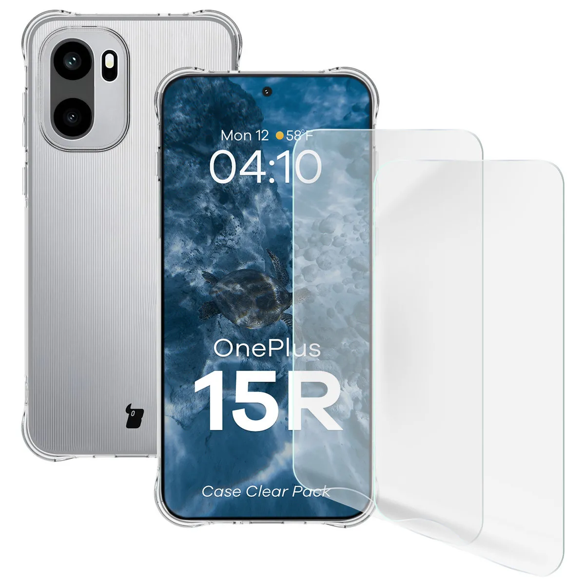 Folia ochronna Bizon Case Clear Pack do OnePlus 15R Przezroczysty