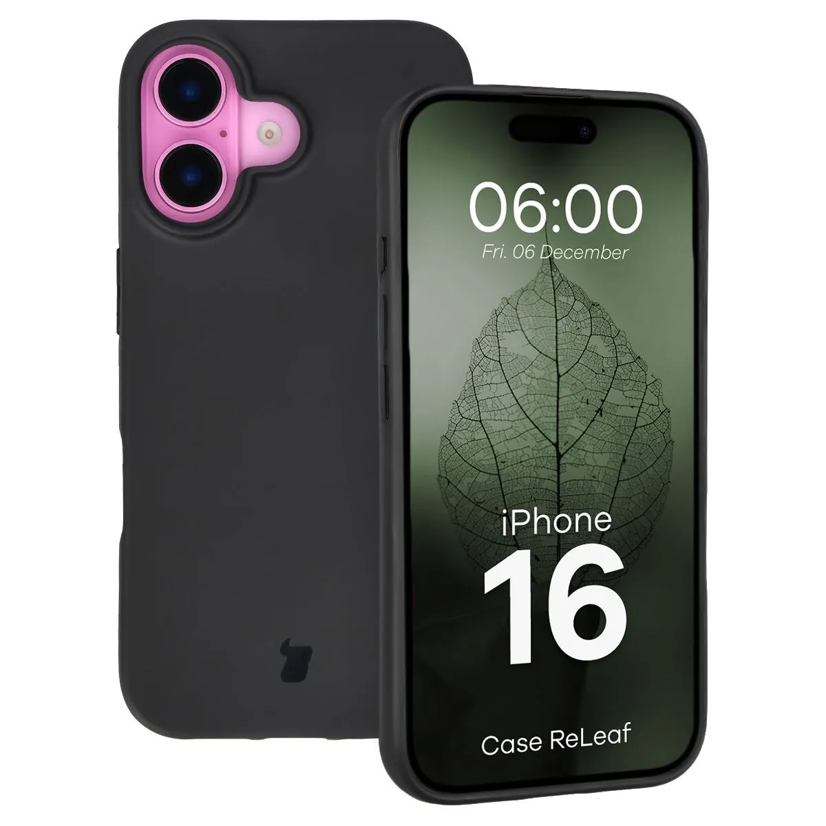 Etui Bizon ReLeaf do iPhone 16 Czarny
