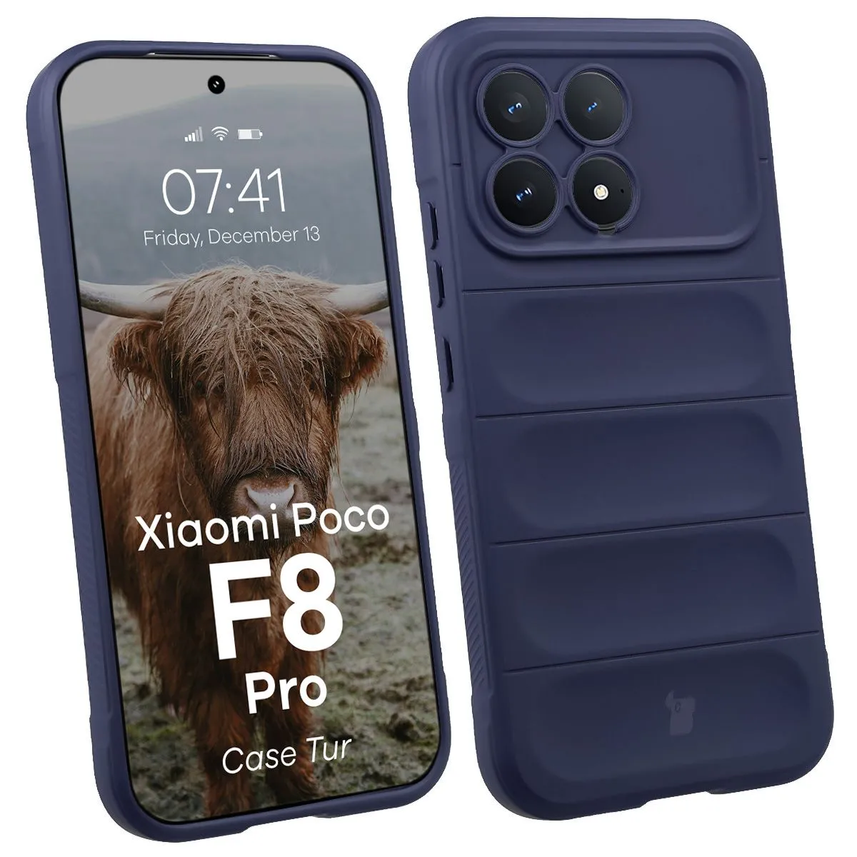 Etui Bizon Tur do Xiaomi POCO F8 Pro Granatowy