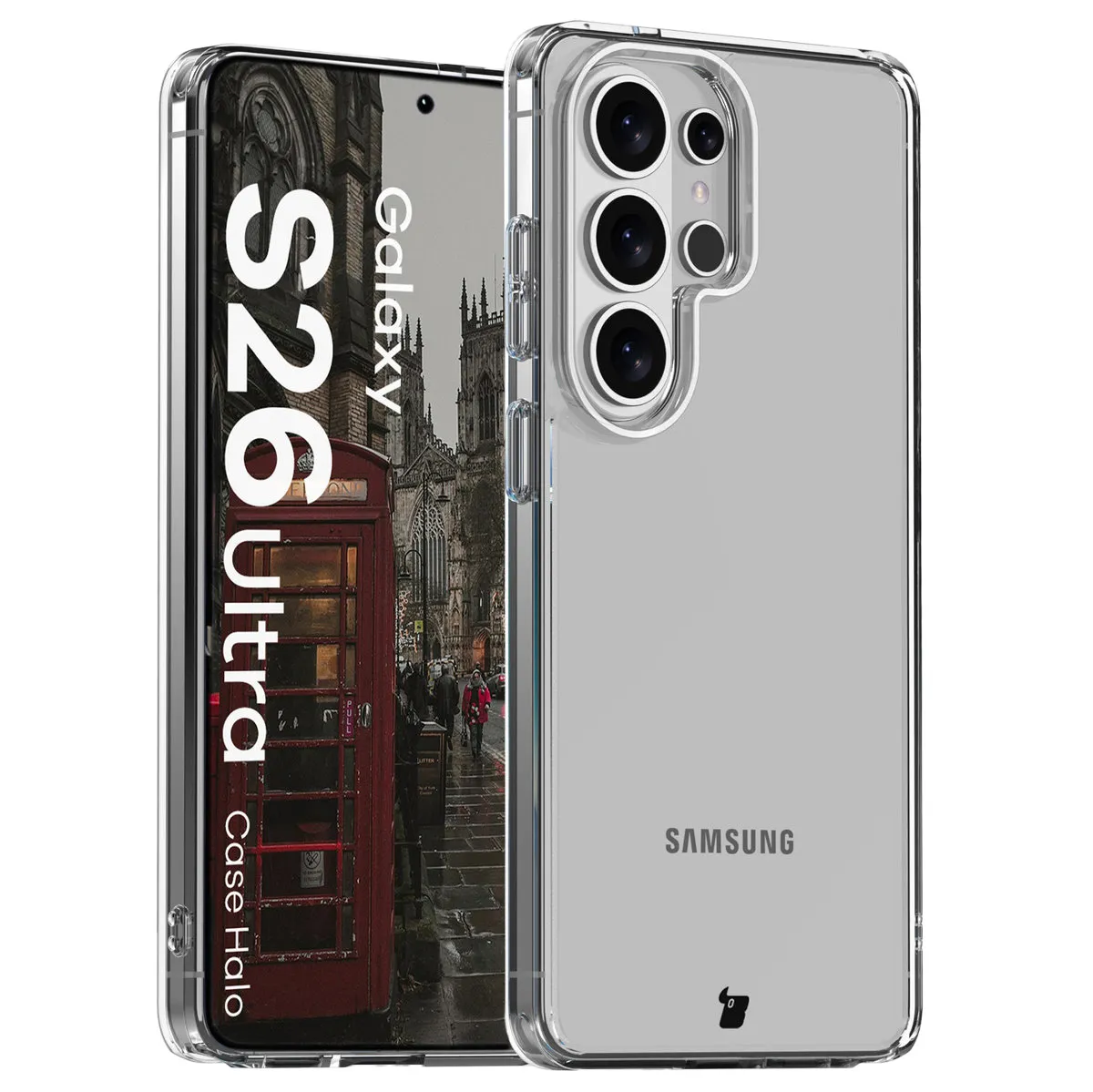 Etui Bizon Case Halo do Galaxy S26 Ultra Przezroczysty