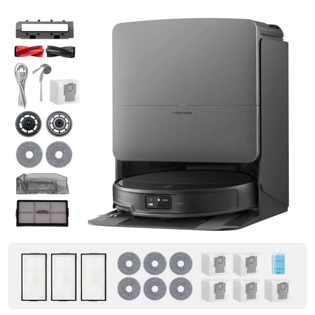 Robot sprzątający Roborock Saros 20 Complete Funkcja mopowania Stacja oczyszczająca Tworzenie mapy pomieszczenia 63dB Funkcje AI