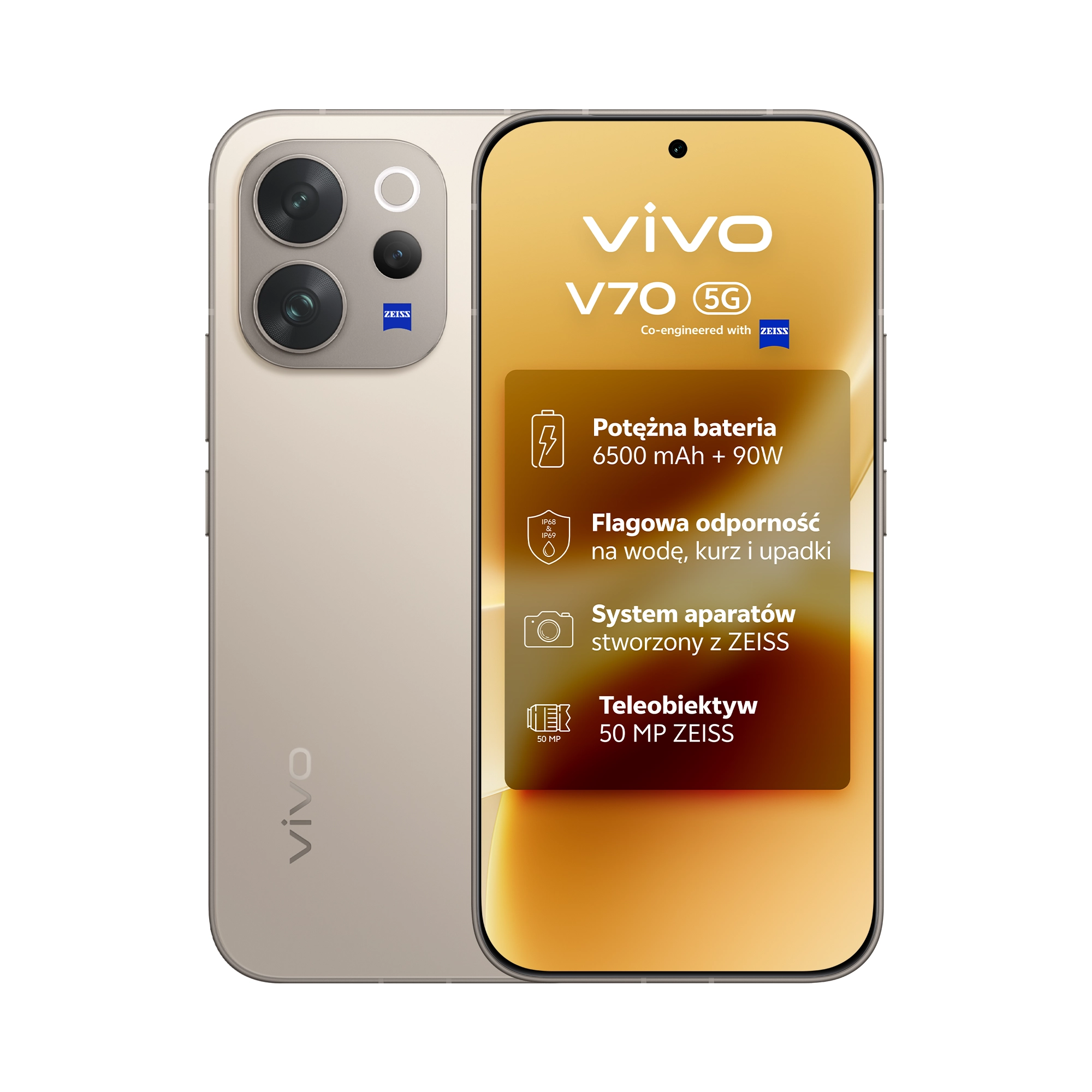 Smartfon vivo V70 5G 8/512GB 6,59" 120Hz 50Mpix Szary