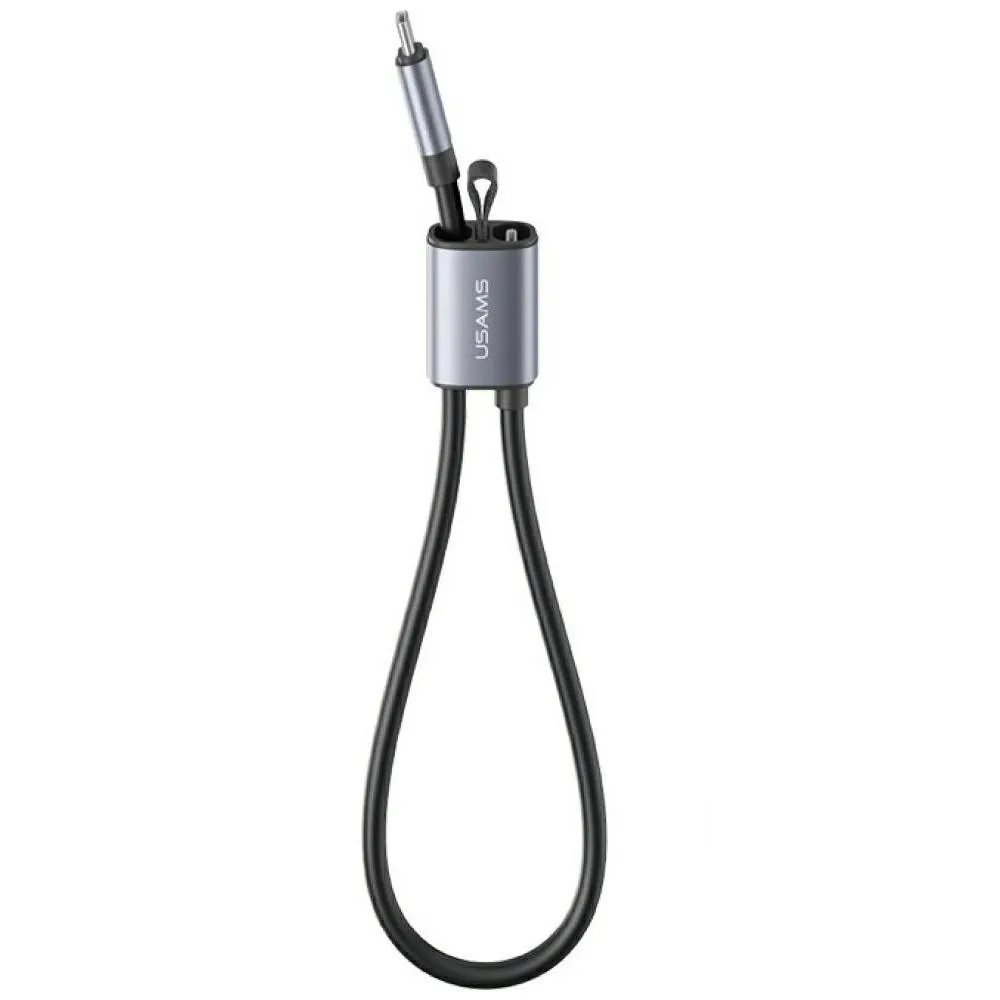 Kabel USAMS U97 USB-C do USB-C 60W 0,3m Szary