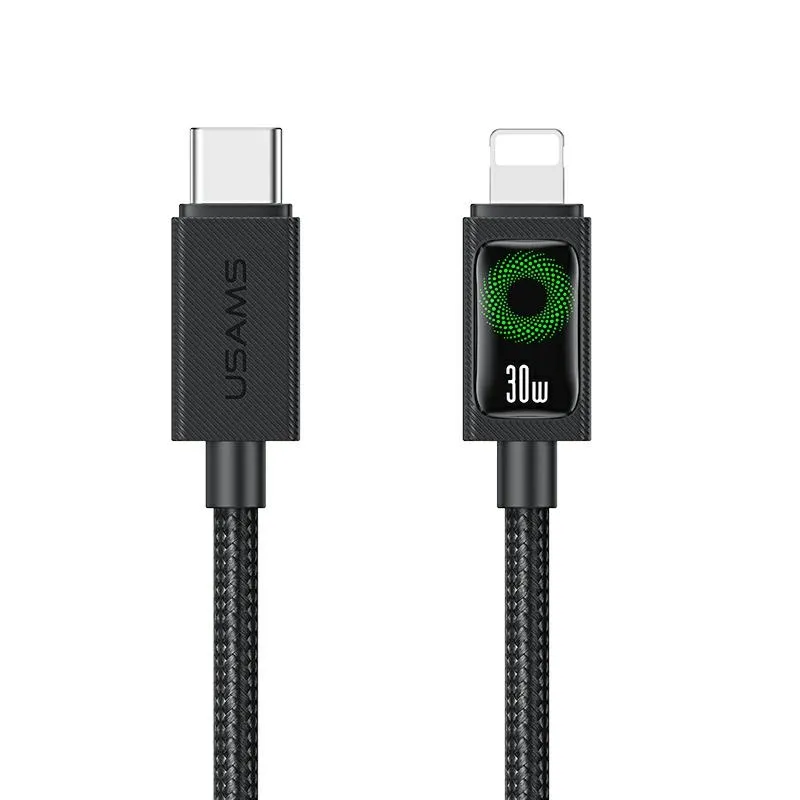 Kabel USAMS U92 USB-C do Lightning 30W 1,2m Czarny