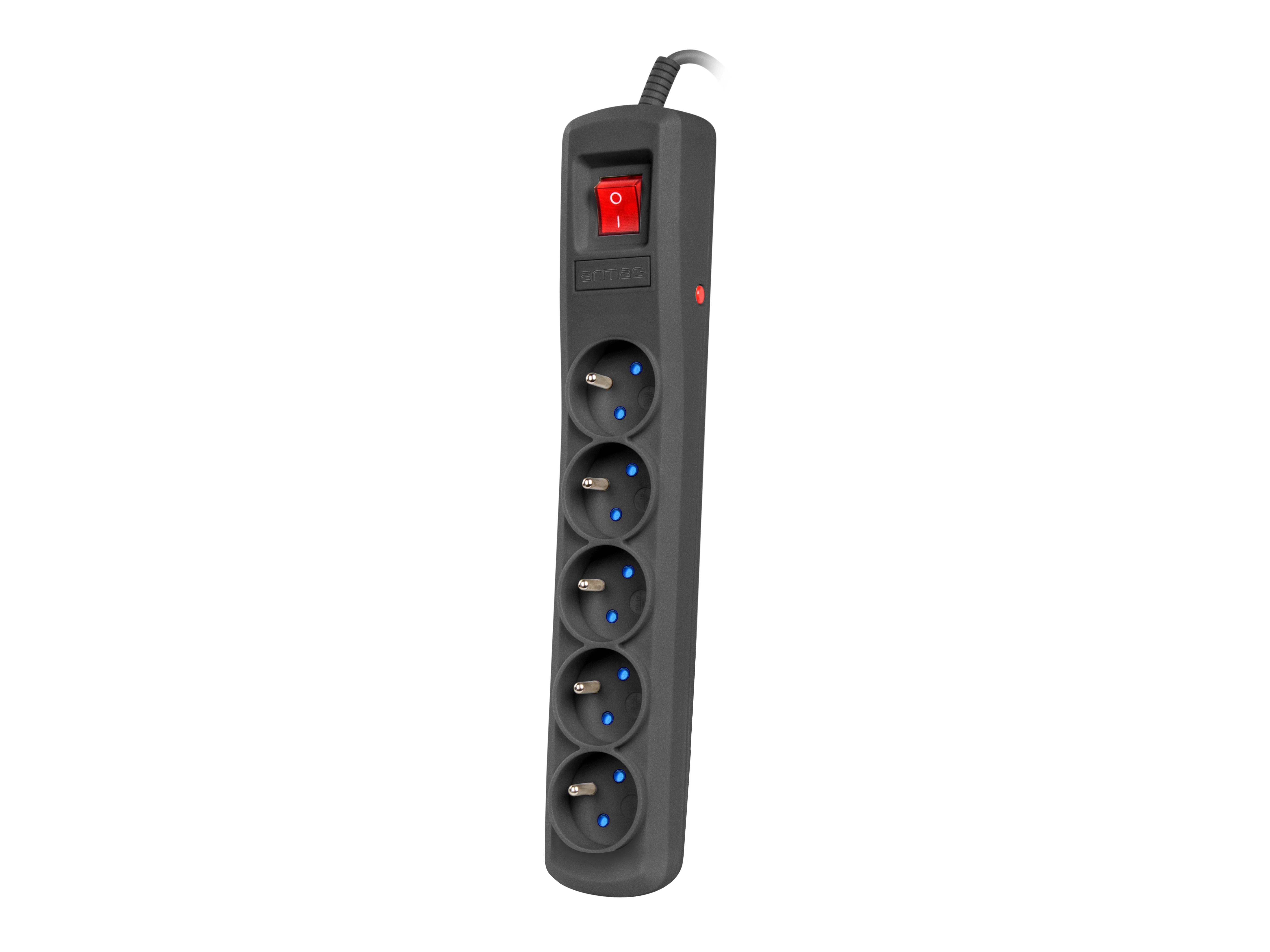 Listwa Armac R5 5 gniazd 5m Czarny