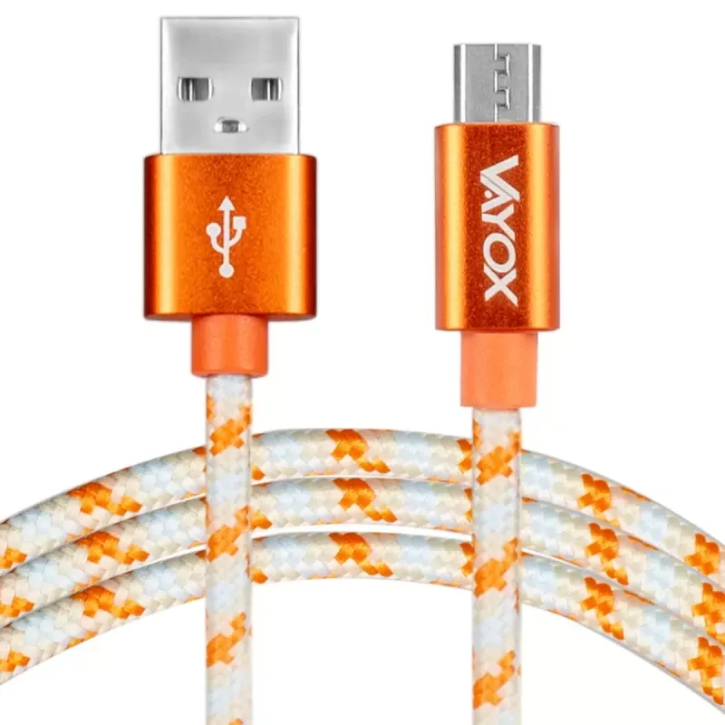 Kabel Vayox VA0145 USB-A do microUSB 1,5m Pomarańczowy
