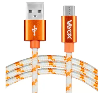 Kabel Vayox VA0145 USB-A do microUSB 1,5m Pomarańczowy