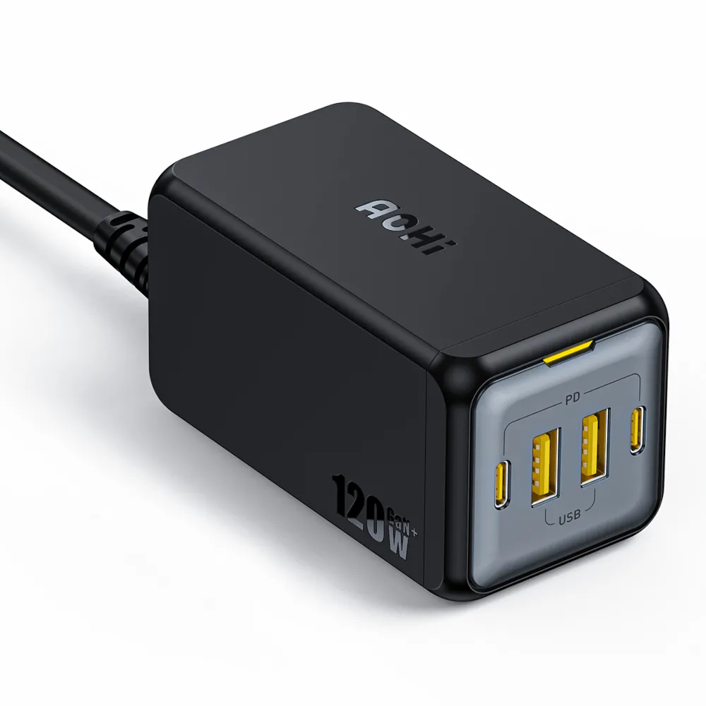 Ładowarka sieciowa AOHI AOC-C006 2x USB-A 2x USB-C 120W Czarny