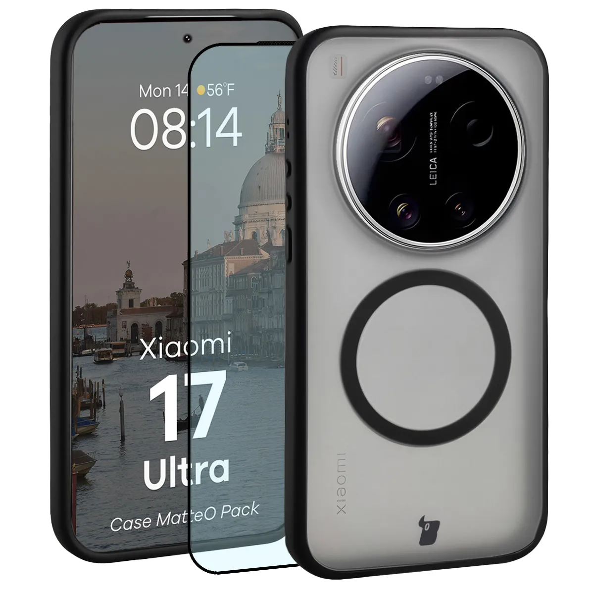 Szkło hartowane Bizon MatteO Pack do Xiaomi 17 Ultra Czarny
