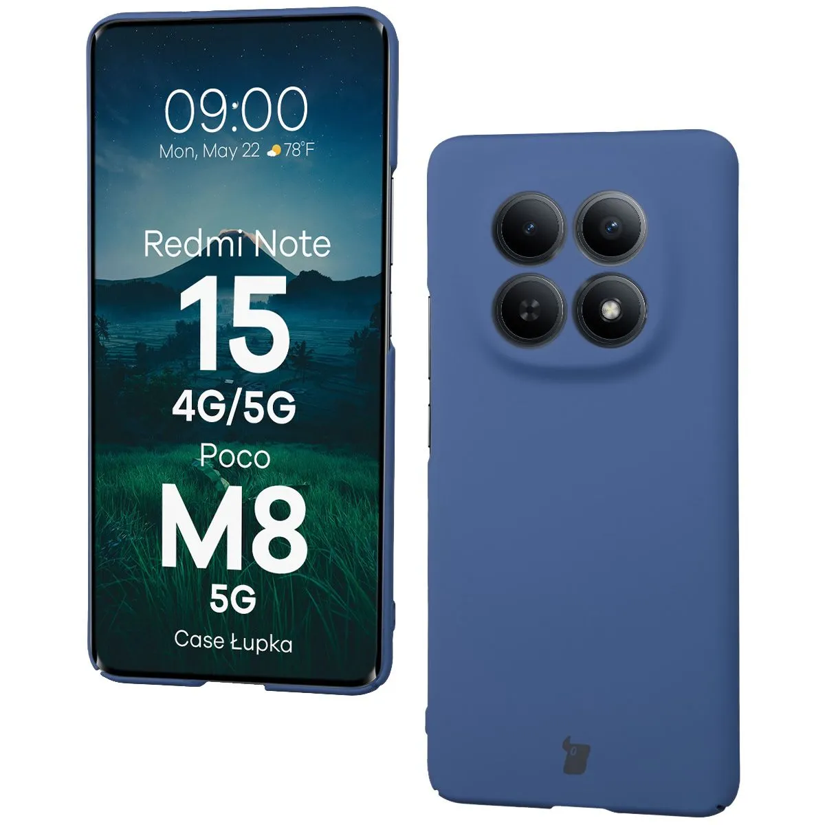 Etui Bizon Case Łupka do Xiaomi Redmi Note 15 / POCO M8 5G Niebieski