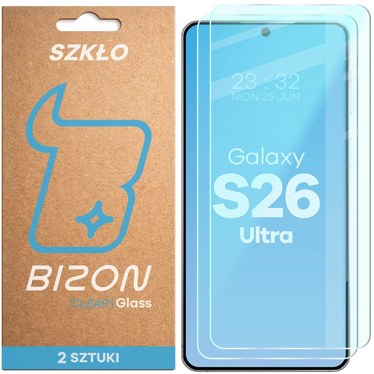 Szkło hartowane Bizon na ekran Glass Clear Duo do Galaxy S26 Ultra 2 sztuki