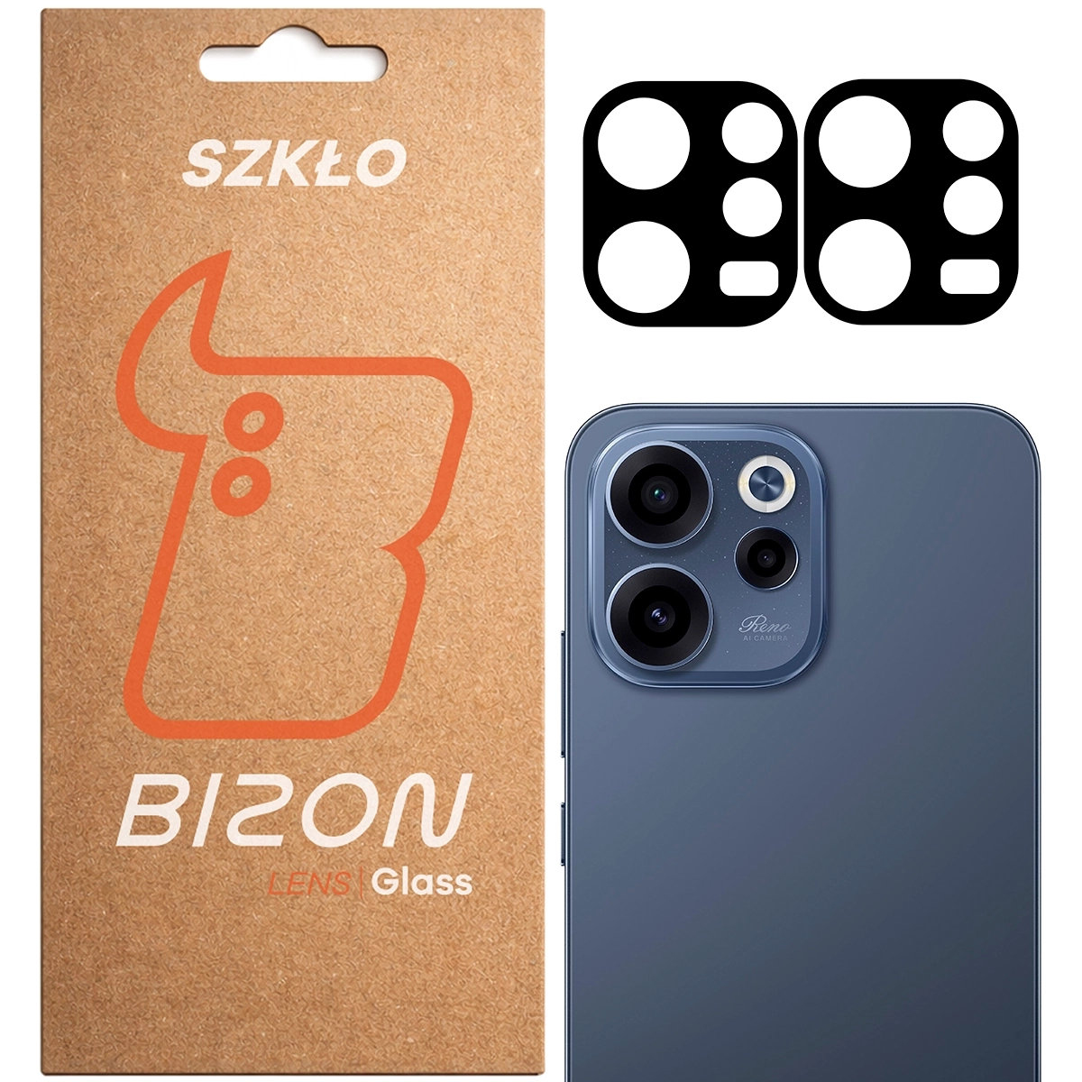 Szkło ochronne Bizon na aparat Glass Silk Lens do Oppo Reno 15 F / FS 2 sztuki