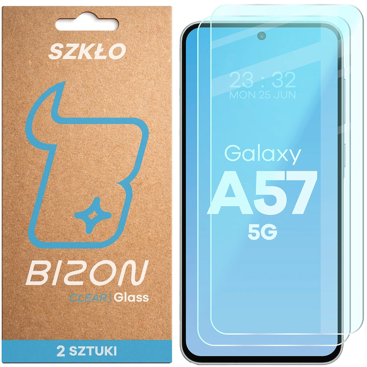 Szkło hartowane Bizon na ekran Glass Clear Duo do Galaxy A57 5G 2 sztuki