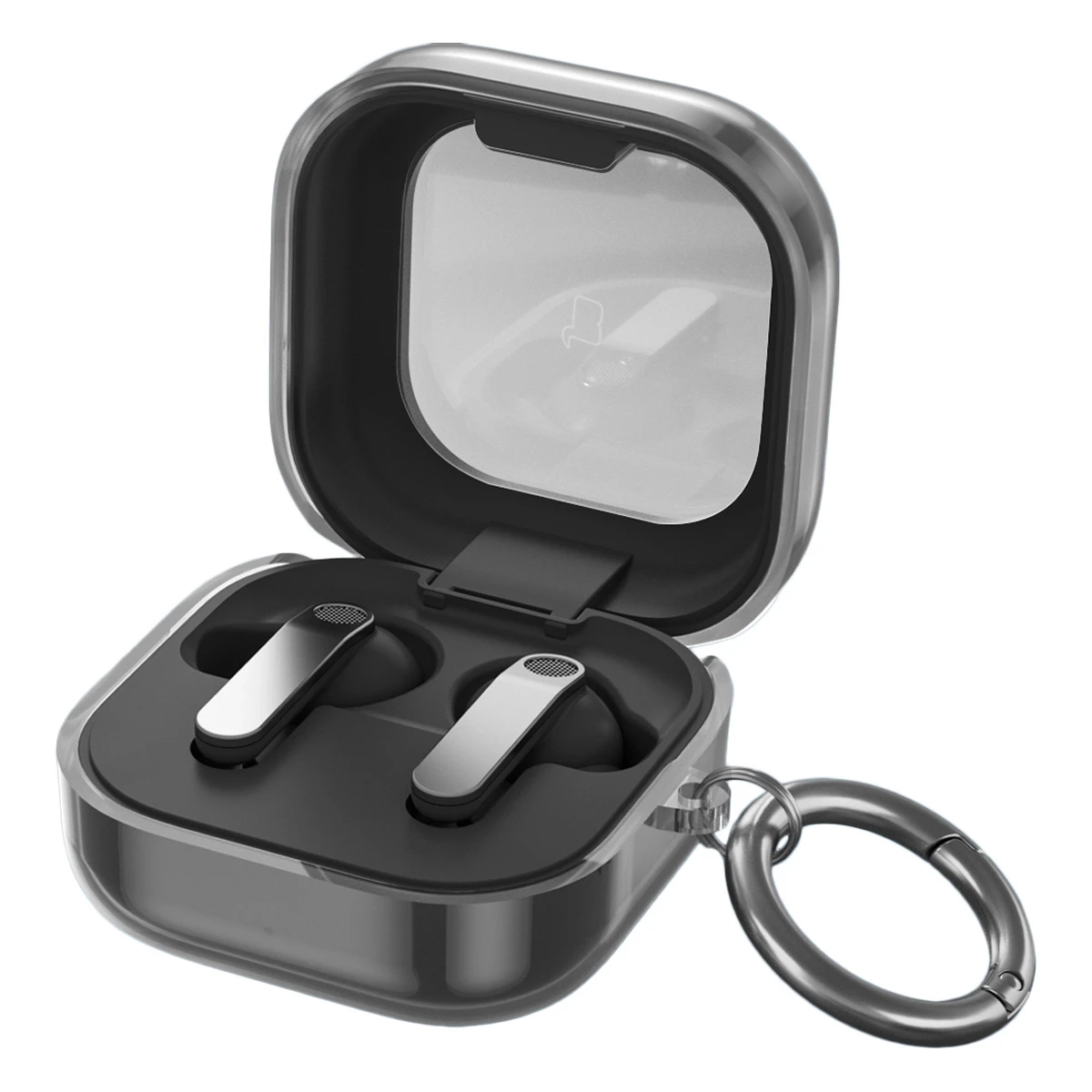 Etui na słuchawki Bizon Case Headphone Clear do Galaxy Buds 4/4 Pro Przeźroczysto-czarny