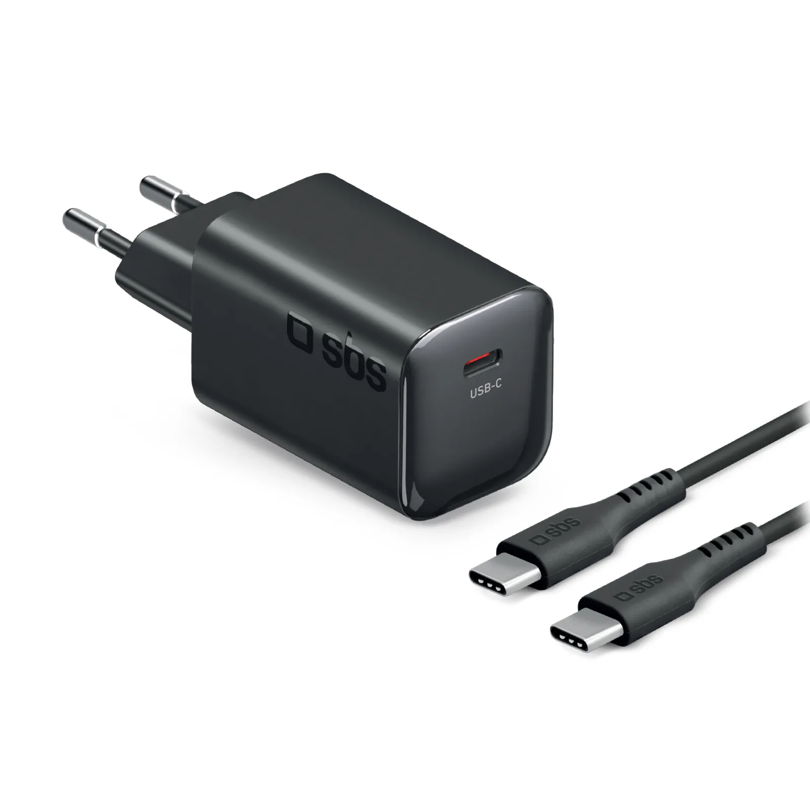 Ładowarka sieciowa SBS Mini GaN PD USB-C 65W Czarny + kabel USB-C