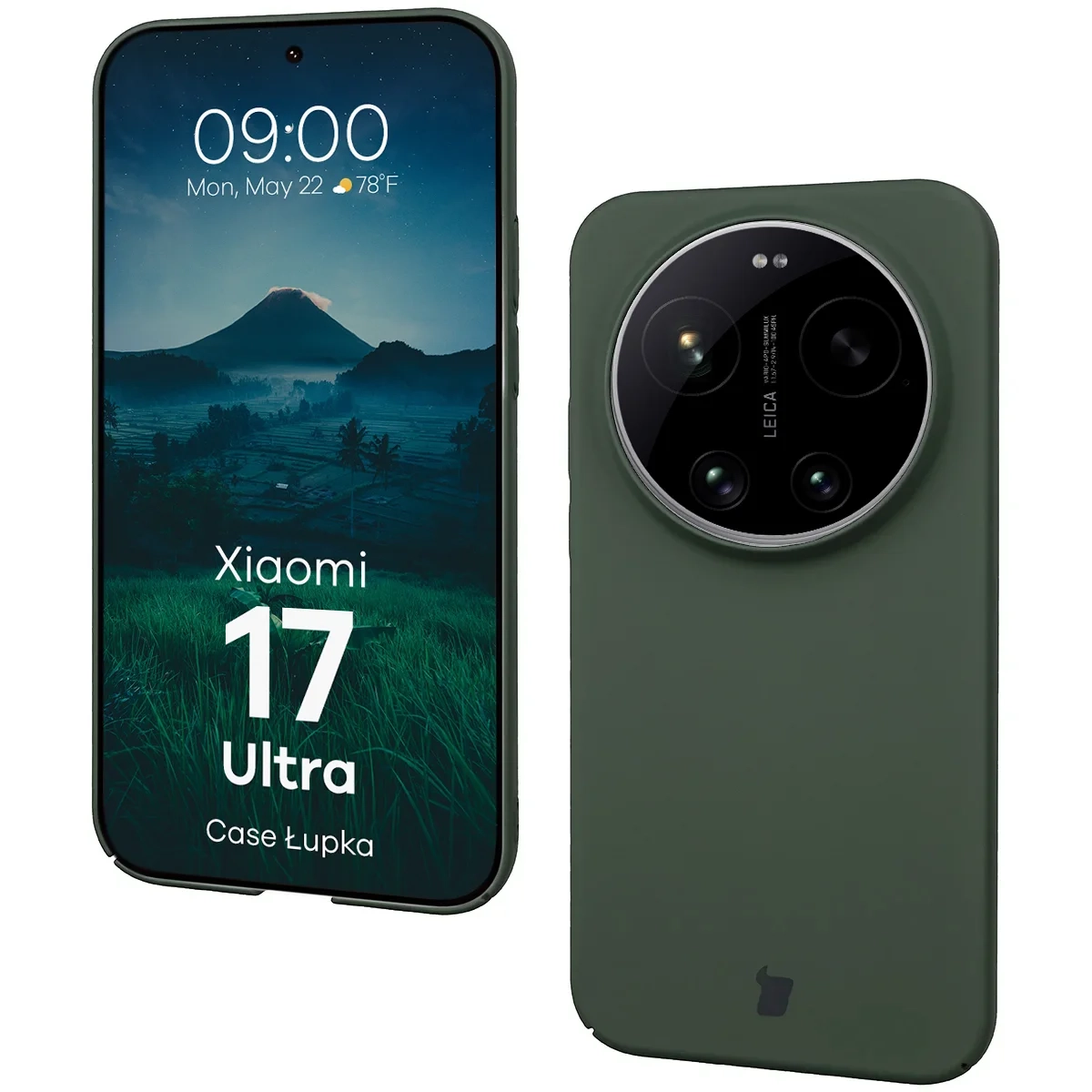 Etui Bizon Case Łupka do Xiaomi 17 Ultra Zielony