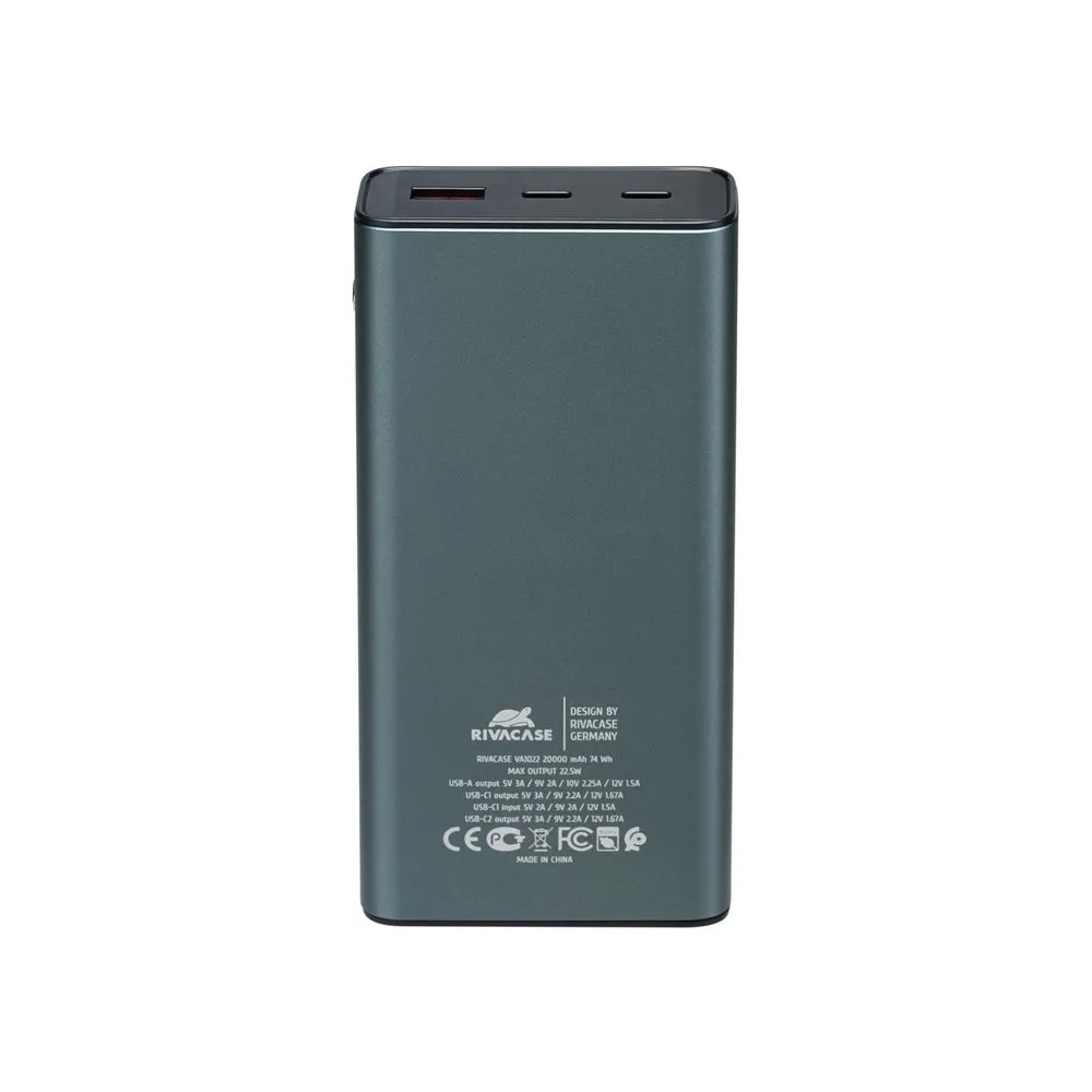 фото Внешний аккумулятор (пауэрбанк) Rivacase Rivapower VA1022 20000mAh Gray 2