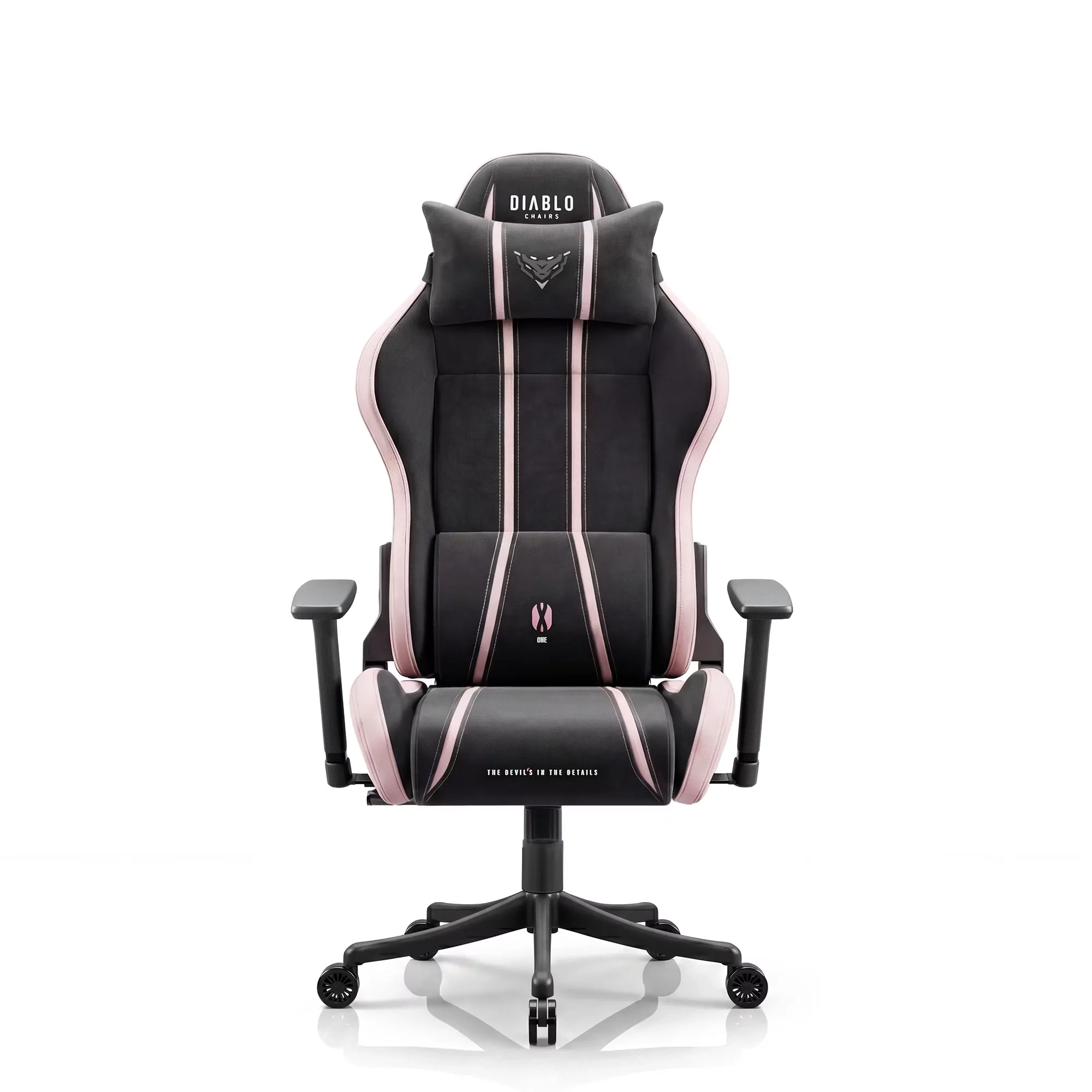 Fotel Diablo Chairs X-One 2.0 Normal Akira Pink Gamingowy do 140kg Tkanina Czarno-Różowy