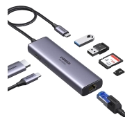 UGREEN CM512 7w1 2x USB 3.2 Gen 1 HDMI USB Typ C RJ45 SD/TF Szary