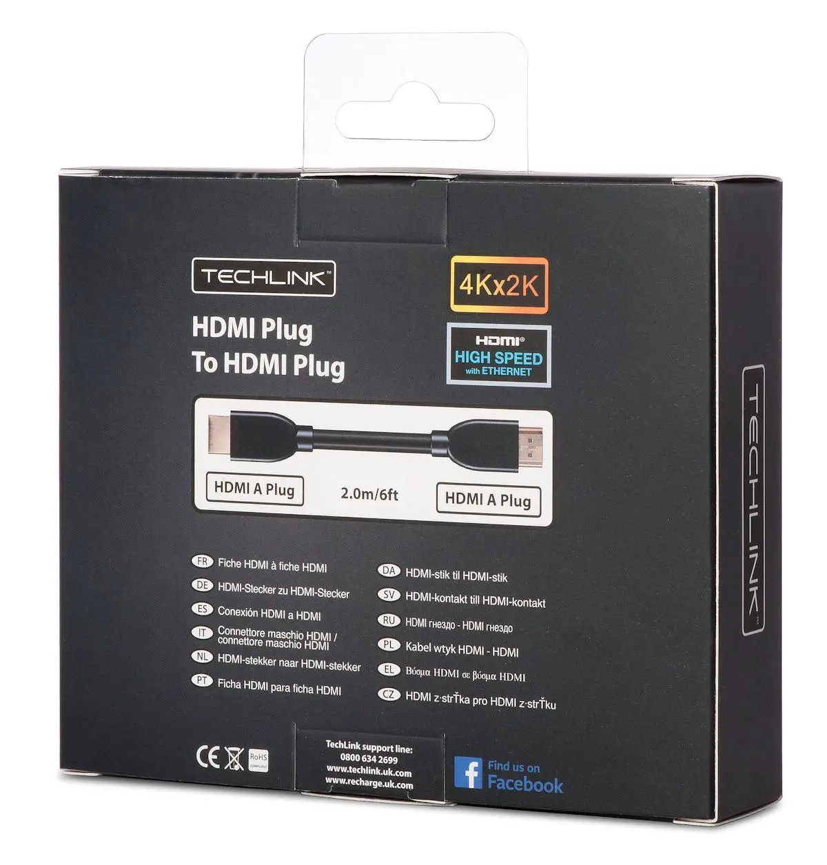 Kabel HDMI Techlink EPP 103202 2m Czarny