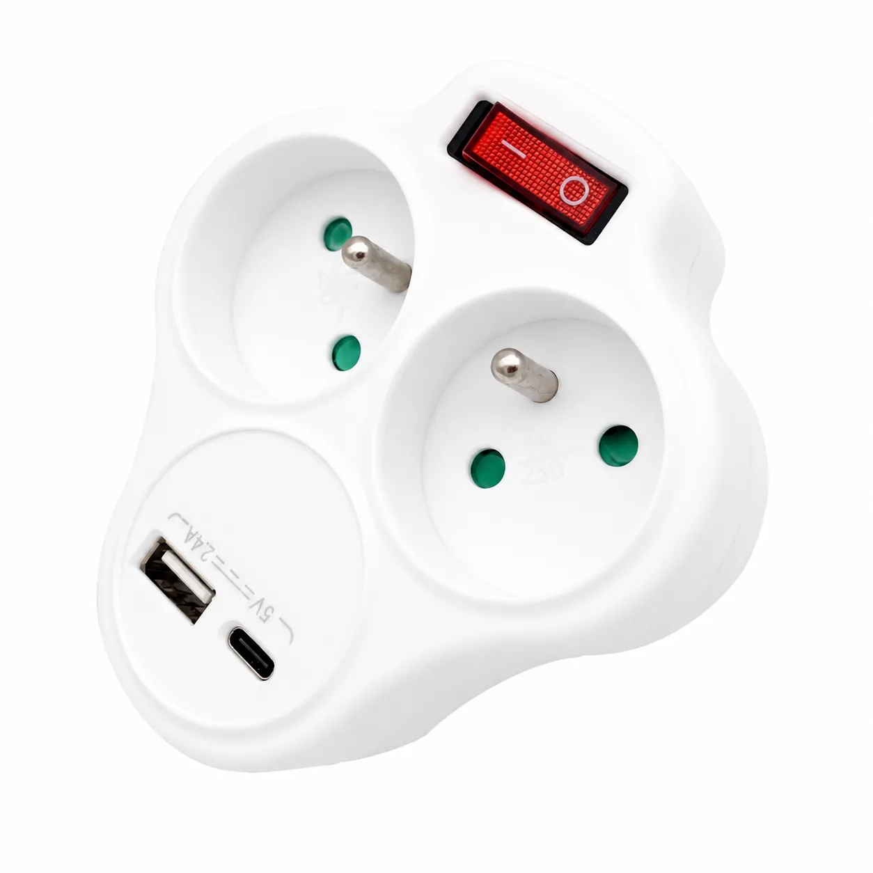 Rozgałęziacz Duwi STAY USB-A USB-C 2 gniazda Biały