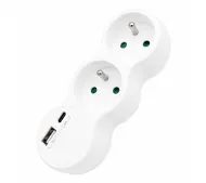 Duwi BOOM USB-A USB-C 2 gniazda Biały