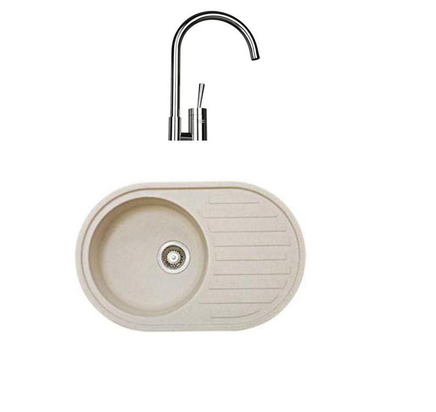 Zlewozmywak Franke Pamira ROG 611 (beżowy) + bateria Dixi
