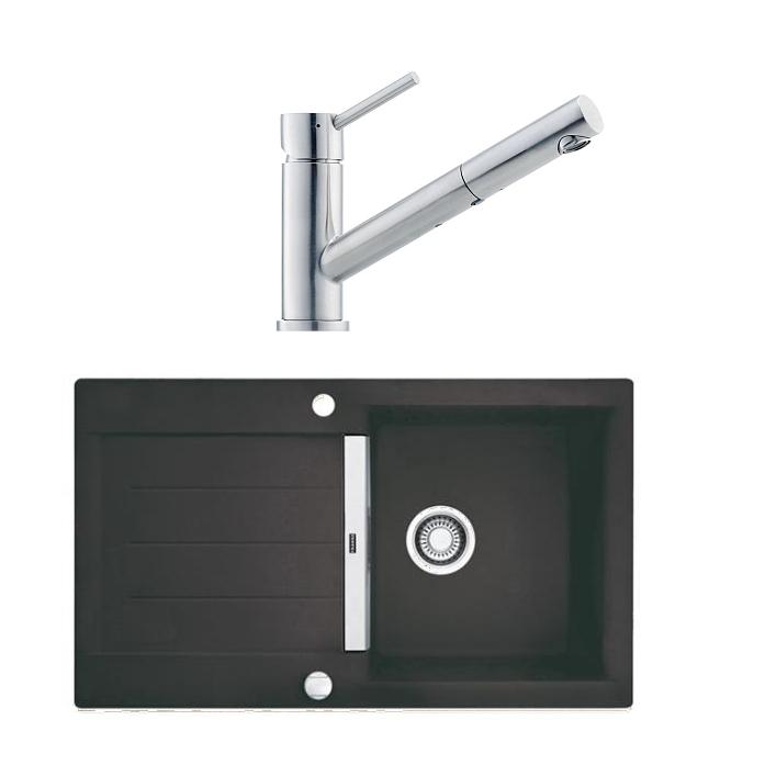 Zlewozmywak Franke Java JAG 611 (grafitowy) + bateria Taros Pull-Out