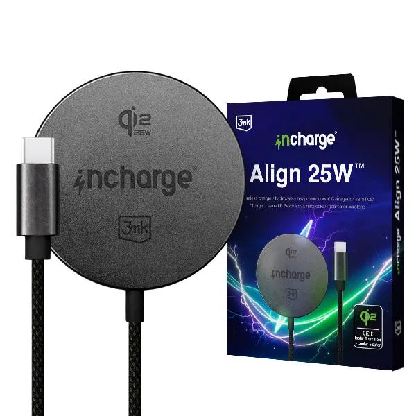 Ładowarka indukcyjna 3mk incharge Align 25W do Apple Czarny