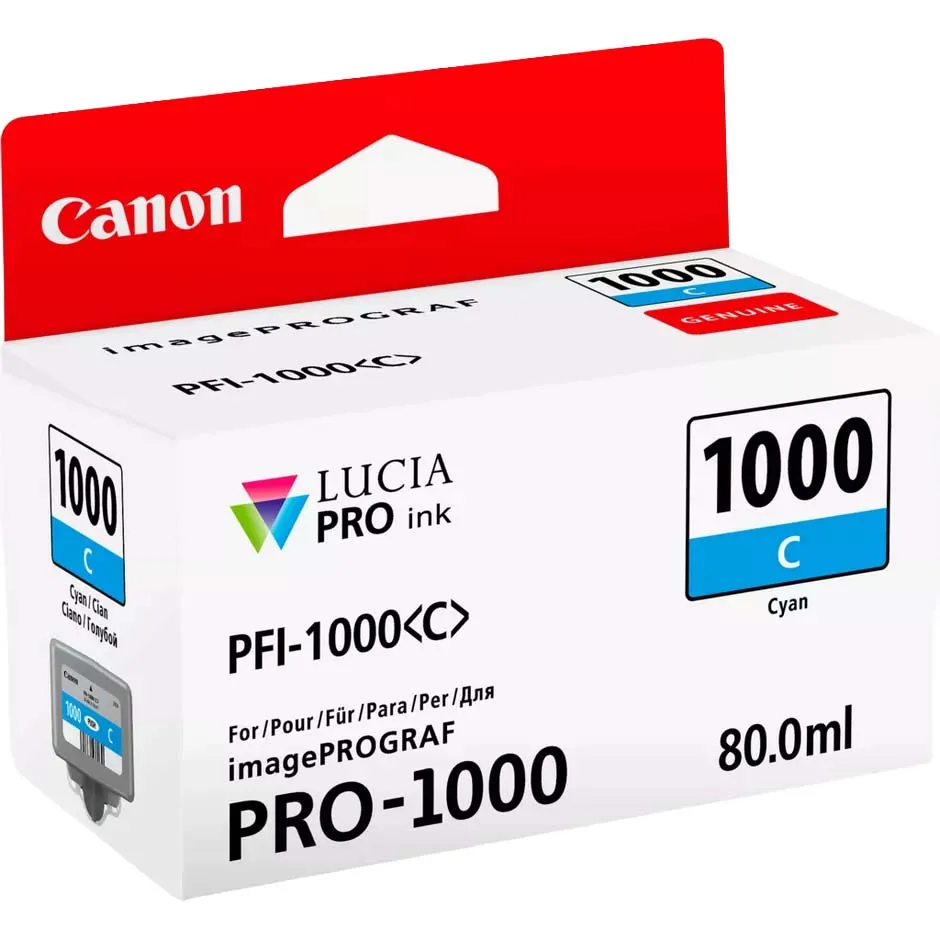 Tusz Canon PFI-1000C Błękitny 80 ml