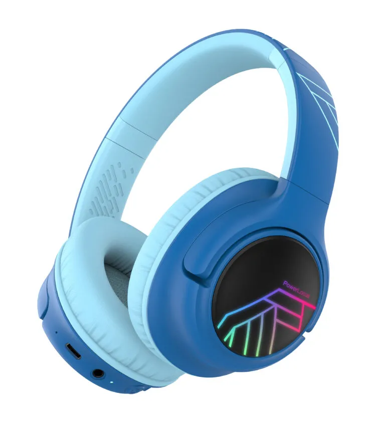Słuchawki bezprzewodowe PowerLocus Bobo  Nauszne Dla Dzieci Bluetooth 5.3 Czarno-niebieski