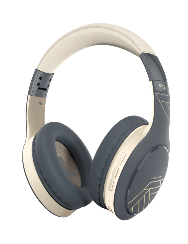 Słuchawki bezprzewodowe PowerLocus P19 Asphalt Grey Nauszne Bluetooth 5.3 Szaro-beżowy