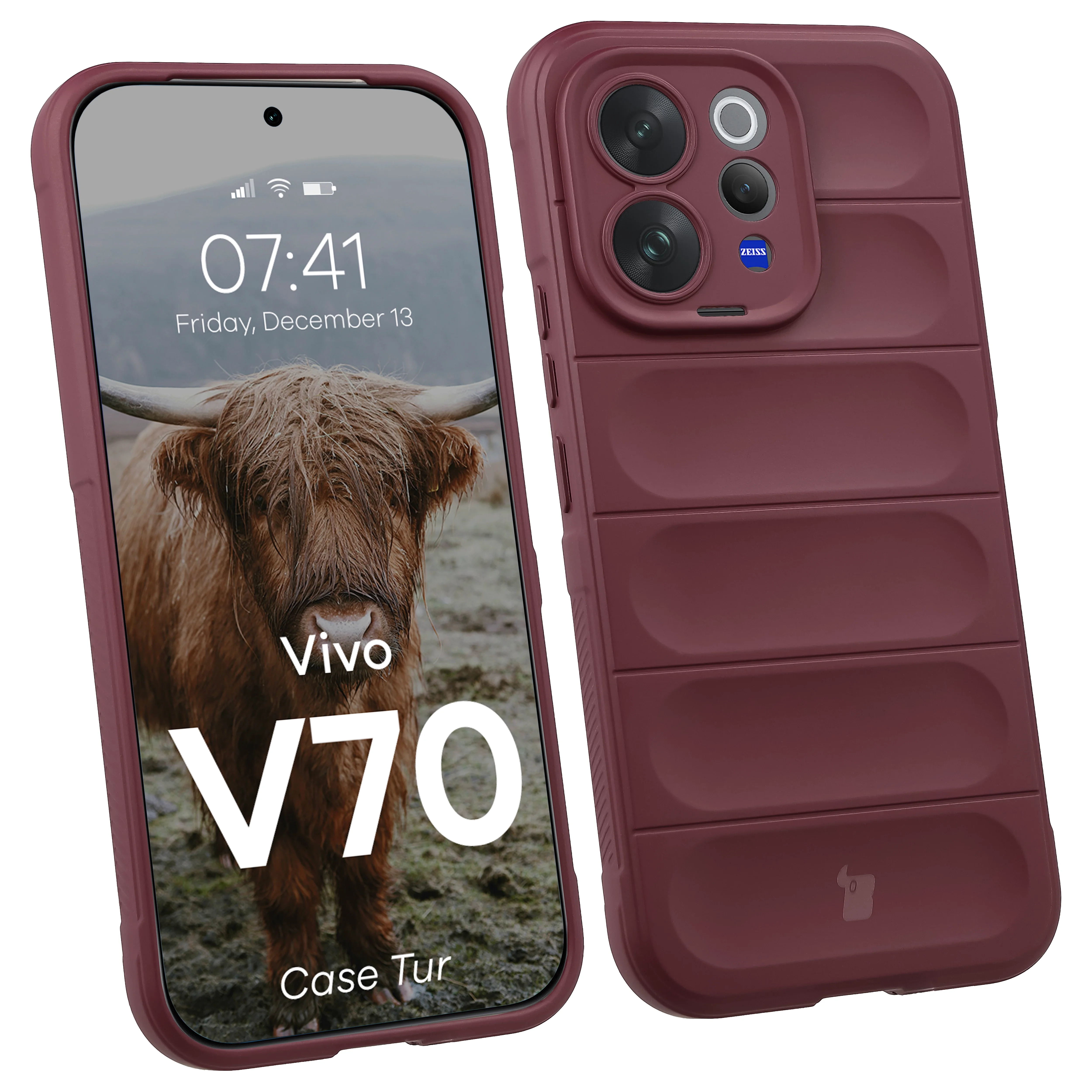 Etui Bizon Case Tur do Vivo V70 5G Ciemnofioletowy