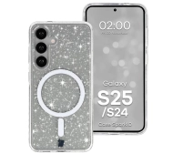 Bizon Case SparklO do Galaxy S25 / S24 Przezroczyste z Brokatem