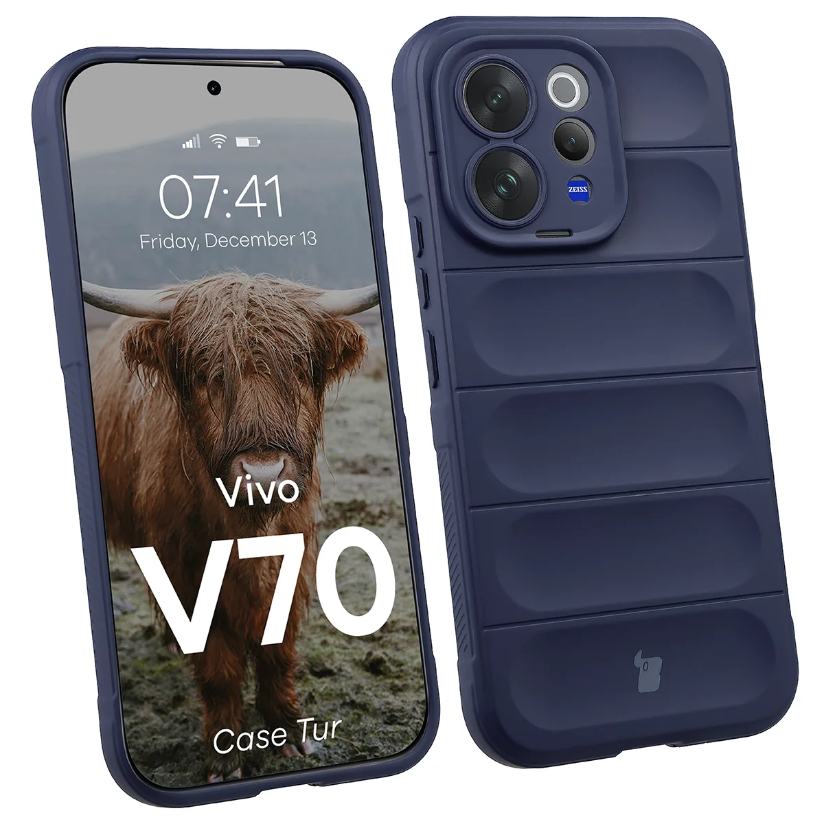 Etui Bizon Case Tur do Vivo V70 5G Granatowy