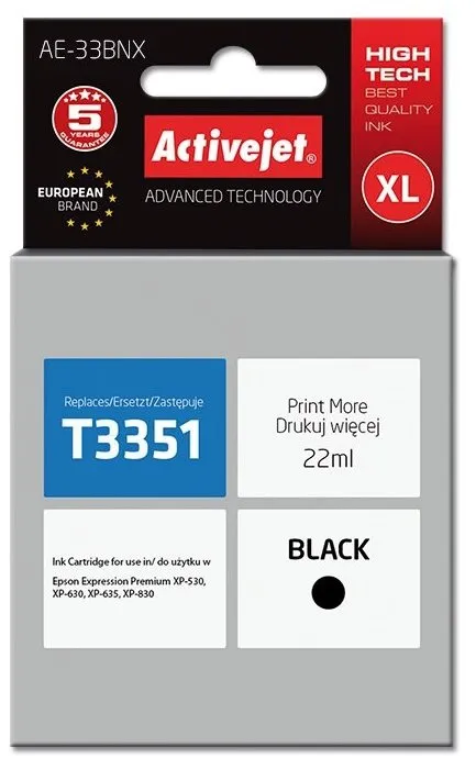 Tusz ActiveJet AE-33BNX (zamiennik 33XL T3351) Czarny 22 ml