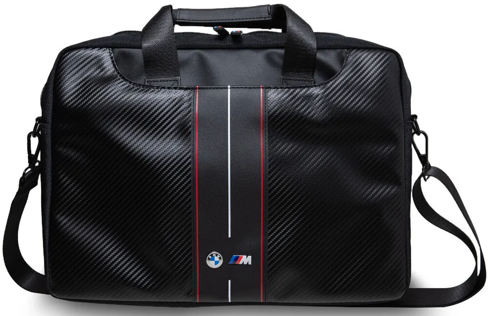 Torba na laptopa BMW Carbon Red Stripes 16" Czarny