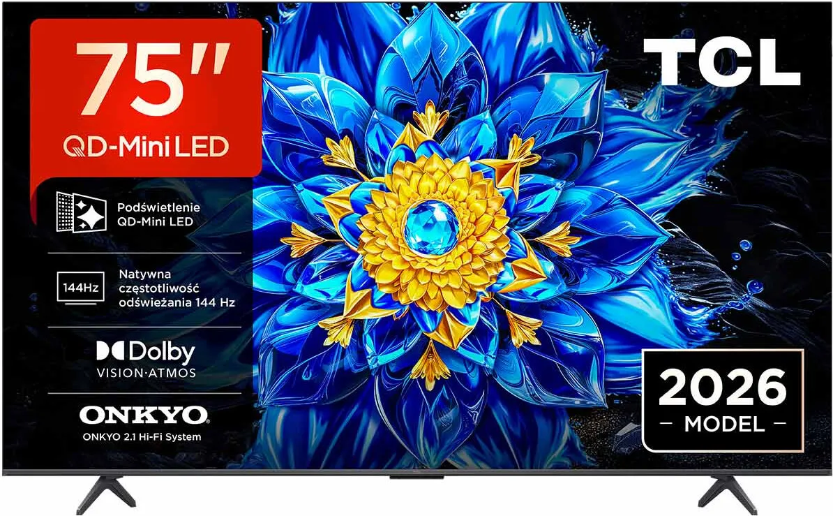 Telewizor TCL 75P8L 75" QD-Mini LED 4K 144Hz Google TV Funkcje AI Dolby Vision Dolby Atmos HDMI 2.1 DVB-T2