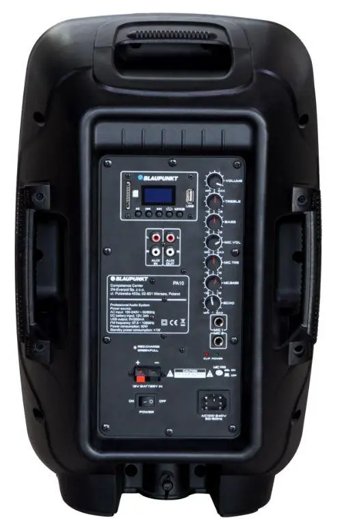 Power Audio Blaupunkt PA10 35W Bluetooth Radio FM Czarny