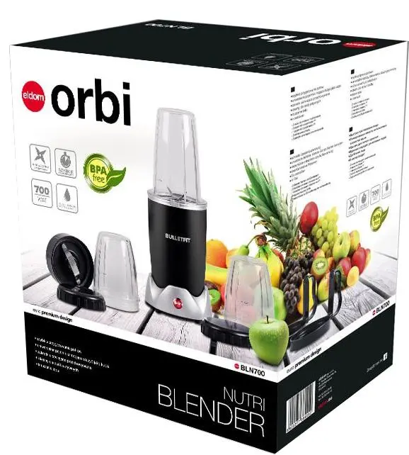 Blender kielichowy Eldom Nutri Blender BLN700 0,6l 3 butelki