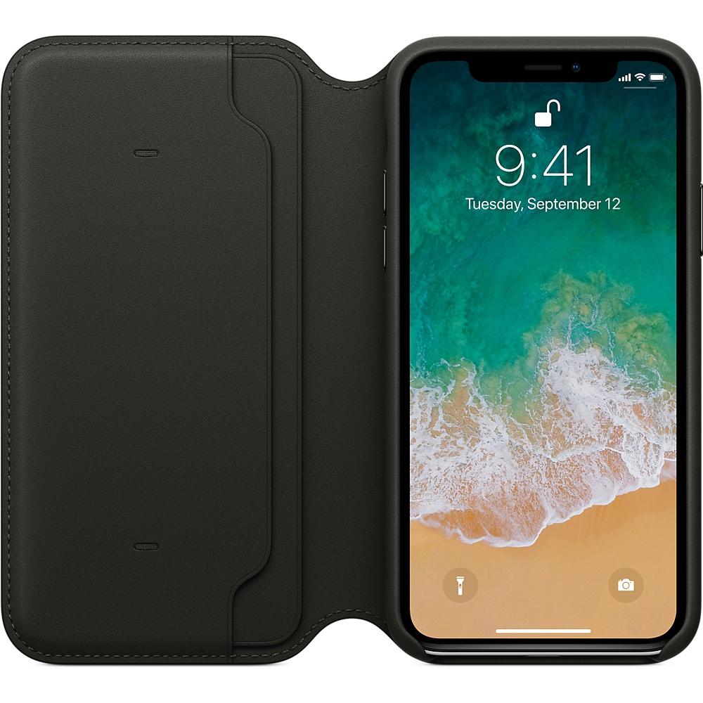 Apple Leather Folio iPhone X MQRV2ZM/A (czarny)