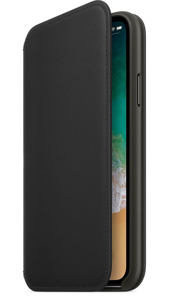 Apple Leather Folio iPhone X MQRV2ZM/A (czarny)