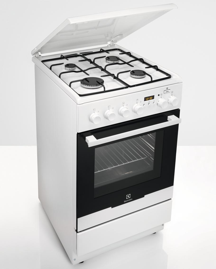 Kuchnia gazowo-elektryczna Electrolux EKK54953OW PlusSteam - piekarnik parowy - termoobieg