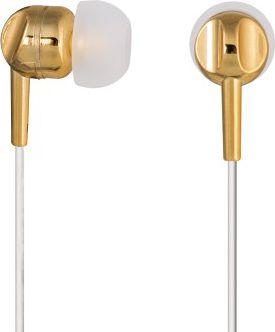 Słuchawki przewodowe Thomson EAR3005 - dokanałowe - mikrofon - biało-złoty