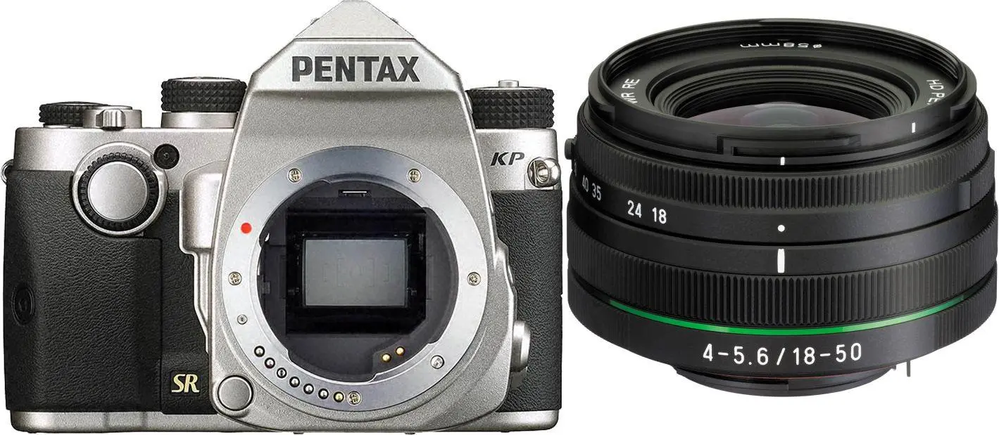 Lustrzanka Pentax KP + 18-50 mm Srebrny