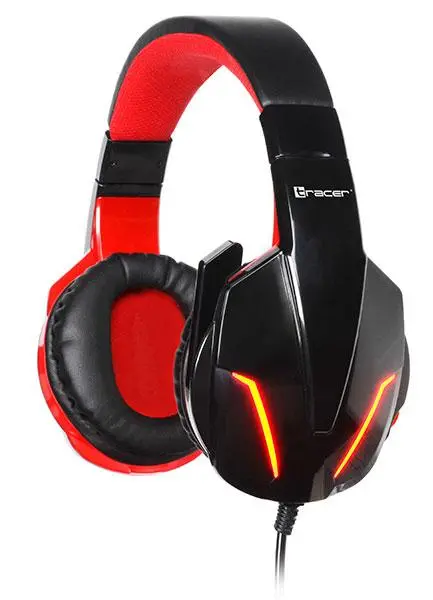 Słuchawki przewodowe z mikrofonem Tracer Battle Heros Riot V2 Nauszne Czarno-czerwony
