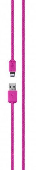 Kabel Xqisit Cotton Cable Lightning-USB A (różowy)